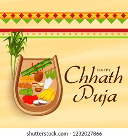 Illustrationgreeting Card Design Festival Chhath Puja Stock Vector ...