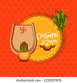 Illustration,Greeting Card Design For Festival Of Chhath Puja.