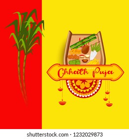 Illustration,Greeting Card Design For Festival Of Chhath Puja.