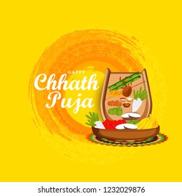 Illustration,Greeting Card Design For Festival Of Chhath Puja.