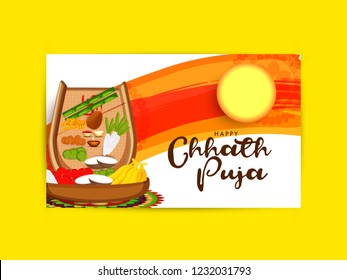 Illustration,Greeting Card Design For Festival Of Chhath Puja.