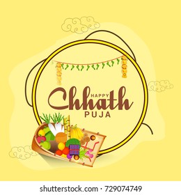 Illustration,Greeting Card Design For Festival Of Chhath Parv.