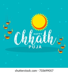 Illustration,Greeting Card Design For Festival Of Chhath Parv.