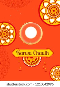 Illustration,Greeting Card Design For Festival Of Diwali With Beautiful Burning Diya.