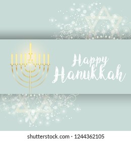 
Illustration,Greeting Card Or Invitation Card Design Happy Hanukkah.