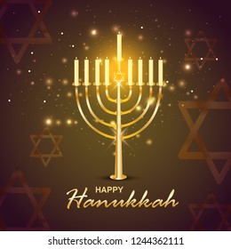 
Illustration,Greeting Card Or Invitation Card Design Happy Hanukkah.