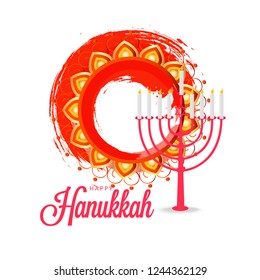 
Illustration,Greeting Card Or Invitation Card Design Happy Hanukkah.