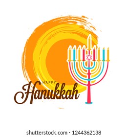 
Illustration,Greeting Card Or Invitation Card Design Happy Hanukkah.