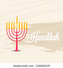 
Illustration,Greeting Card Or Invitation Card Design Happy Hanukkah.