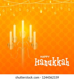 
Illustration,Greeting Card Or Invitation Card Design Happy Hanukkah.