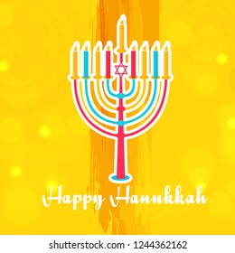 
Illustration,Greeting Card Or Invitation Card Design Happy Hanukkah.