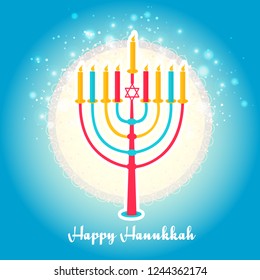 
Illustration,Greeting Card Or Invitation Card Design Happy Hanukkah.