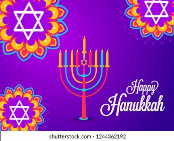 
Illustration,Greeting Card Or Invitation Card Design Happy Hanukkah.