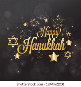 
Illustration,Greeting Card Or Invitation Card Design Happy Hanukkah.