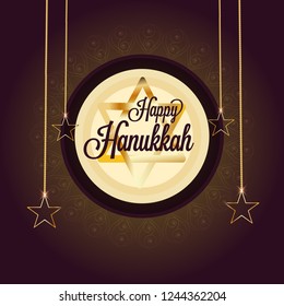 
Illustration,Greeting Card Or Invitation Card Design Happy Hanukkah.