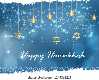 
Illustration,Greeting Card Or Invitation Card Design Happy Hanukkah.