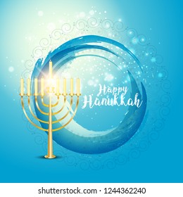 
Illustration,Greeting Card Or Invitation Card Design Happy Hanukkah.