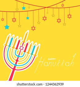 
Illustration,Greeting Card Or Invitation Card Design Happy Hanukkah.