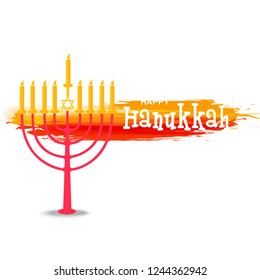 
Illustration,Greeting Card Or Invitation Card Design Happy Hanukkah.