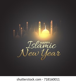 Illustration,Greeting Card For Islamic New Year.