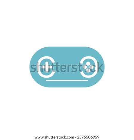 illustrationillustration of game controller  of game controller icon with blue base color on white background. Brand logo idea that moves in the world of games or children's games with the initials CC