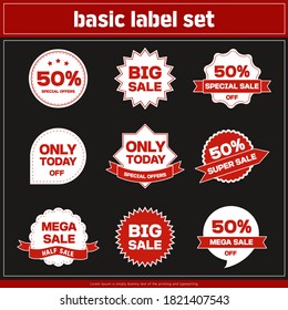 Illustration,label,advertisement :Variant set of labels
