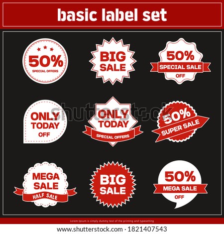 Illustration,label,advertisement :Variant set of labels