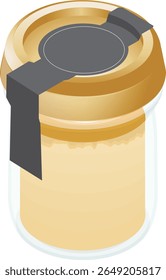illustration:mango pudding Bottle.With lid.Full Color Clip Arts.