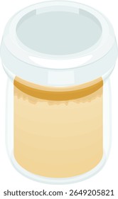 illustration:mango pudding Bottle.With lid.Full Color Clip Arts.