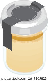 illustration:mango pudding Bottle.With lid.Full Color Clip Arts.