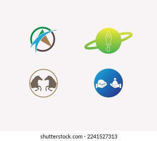 illustration,modern logo icon set design template Gradient Icon elements,made of fonts with natural white background