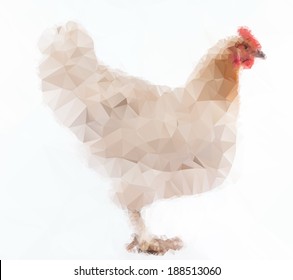  illustrationof farm hen consists of triangles