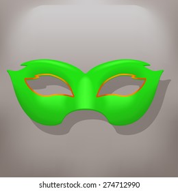 illustrationof green carnival mask on grey background