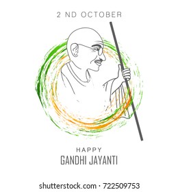 Illustration,Poster Or Banner Of Gandhi Jayanti Background.