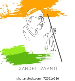 Illustration,Poster Or Banner Of Gandhi Jayanti Background.