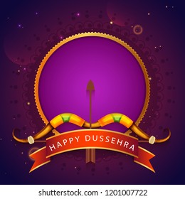 Illustration,Poster Or Banner For Happy Dussehra.