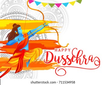 Illustration,Poster Or Banner For Indian Festival Of Dussehra.