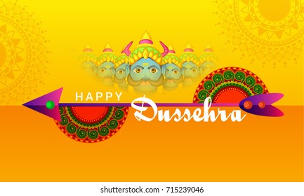 Illustration,Poster Or Banner For Indian Festival Of Dussehra.