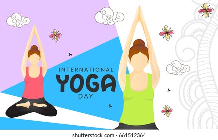 illustration,Poster Or Banner Of International Yoga Day.