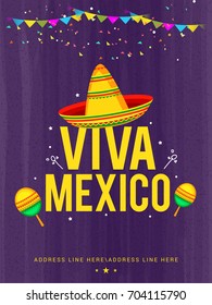 Illustration,poster or banner of viva mexico,Mexican holiday Background.