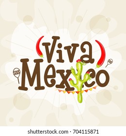 Illustration,poster or banner of viva mexico,Mexican holiday Background.