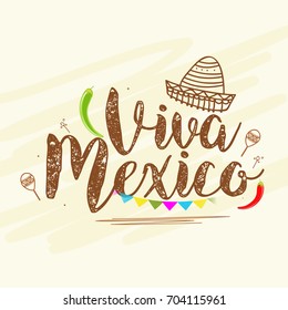 Illustration,poster or banner of viva mexico,Mexican holiday Background.