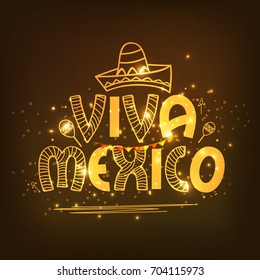 Illustration,poster or banner of viva mexico,Mexican holiday Background.