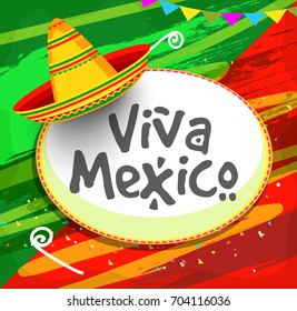 Illustration,poster or banner of viva mexico,Mexican holiday Background.