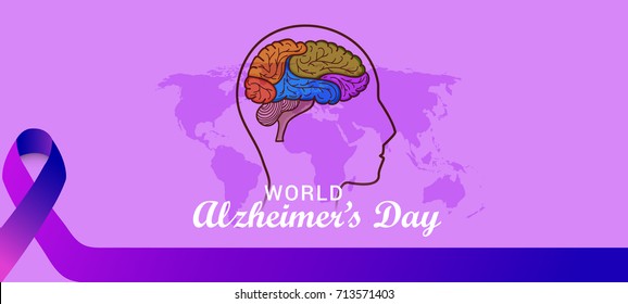 Illustration,Poster Or Banner Of World Alzheimer's Day.