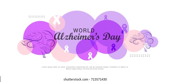 Illustration,Poster Or Banner Of World Alzheimer's Day.