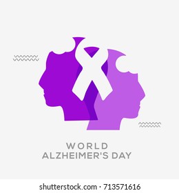 Illustration,Poster Or Banner Of World Alzheimer's Day.