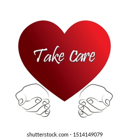 Illustration,Poster Or Banner For World Heart Day Background. Protect heart take care of your health Concern for each other.