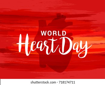 Illustration,Poster Or Banner For World Heart Day Background.