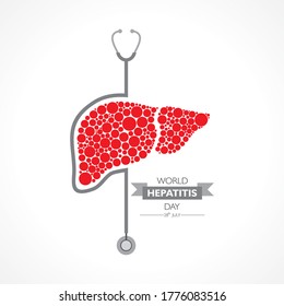 Illustration,poster or banner of World Hepatitis Day observed on 28 July
